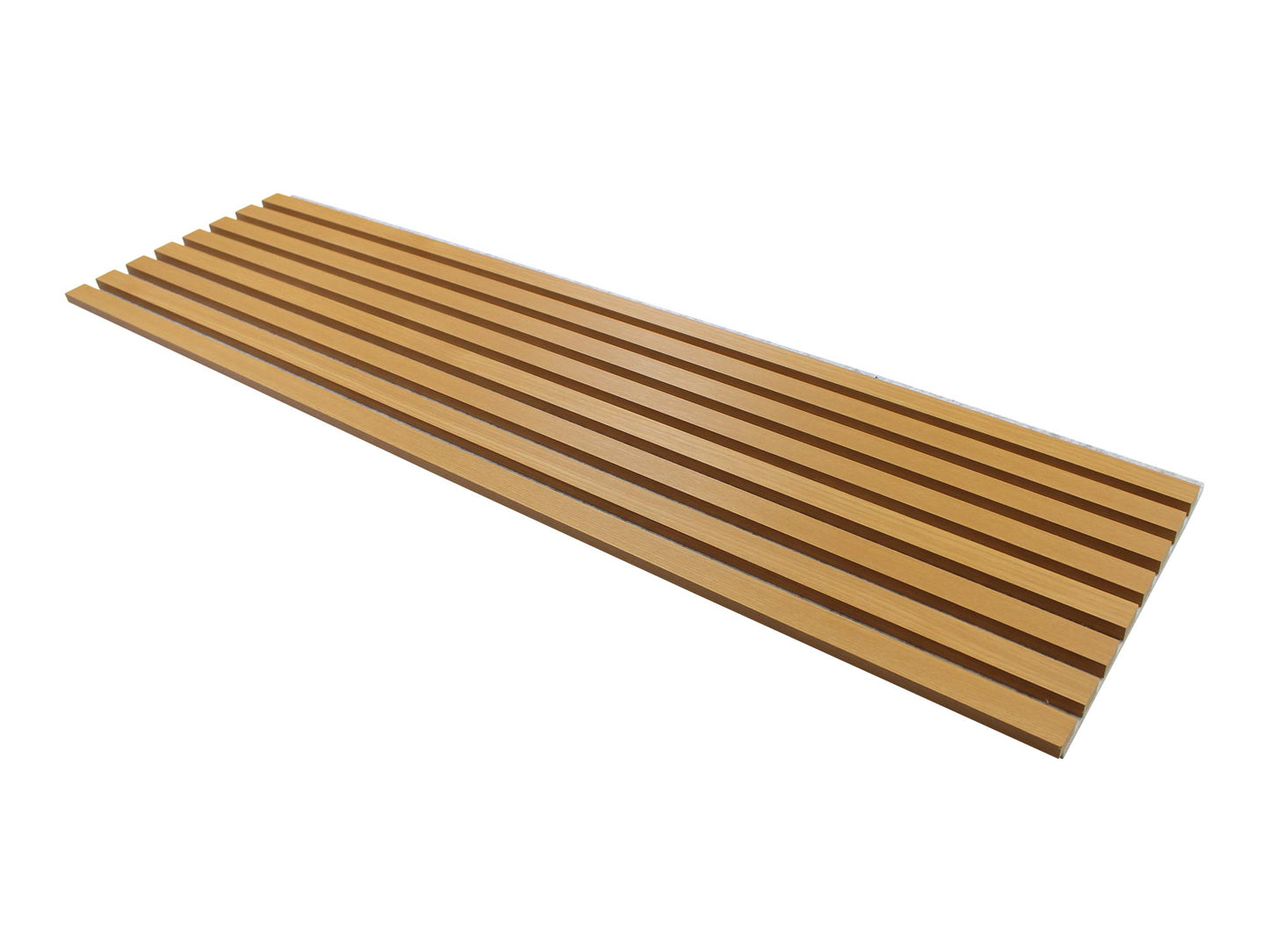 Natural Oak Acoustic Slat Wood Paneling for Soundproofing Walls, White Felt Backing (94" x 12")