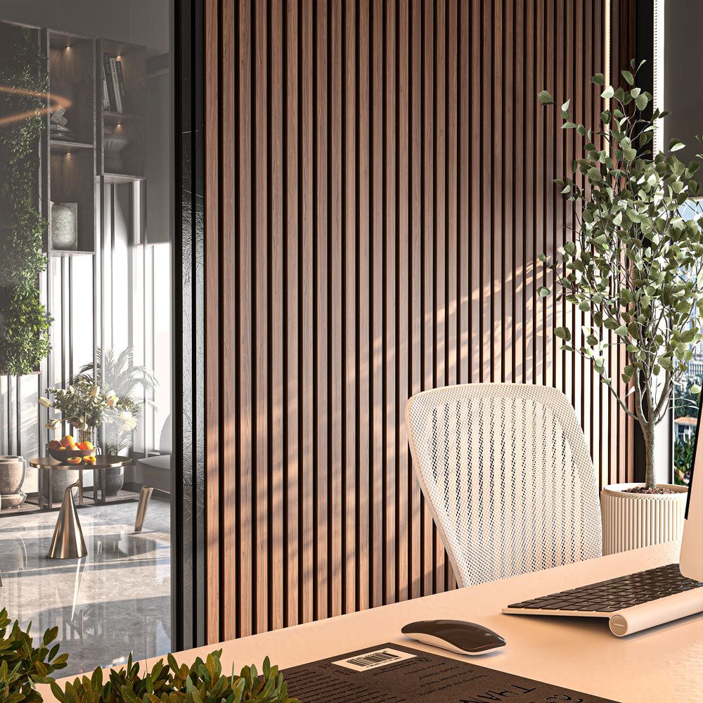 Antique Oak Acoustic Wall Panels Soundproof Slat Wood Cladding Siding