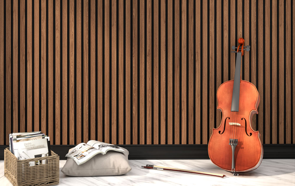 Antique Maple Acoustic Slat Wood Paneling for Soundproofing Walls
