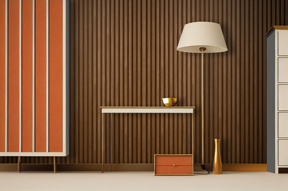Antique Oak Slat Wood Panels for Walls - Sleek (106" x 5 3/4")