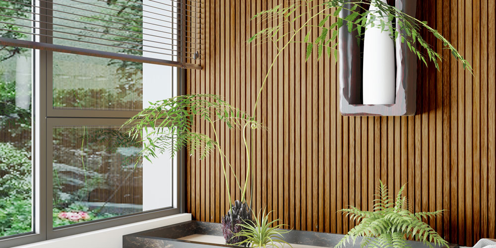 Antique Maple Slat Wood Wall Panels - Broad
