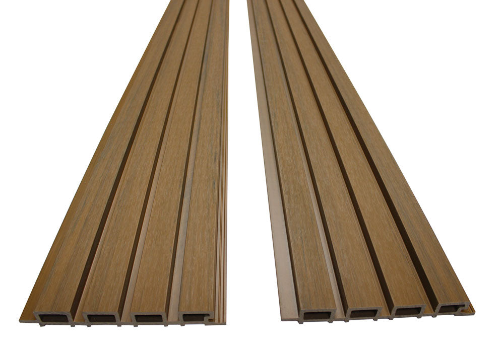 Weathered Teak Exterior Slat Wall Paneling for Outdoors