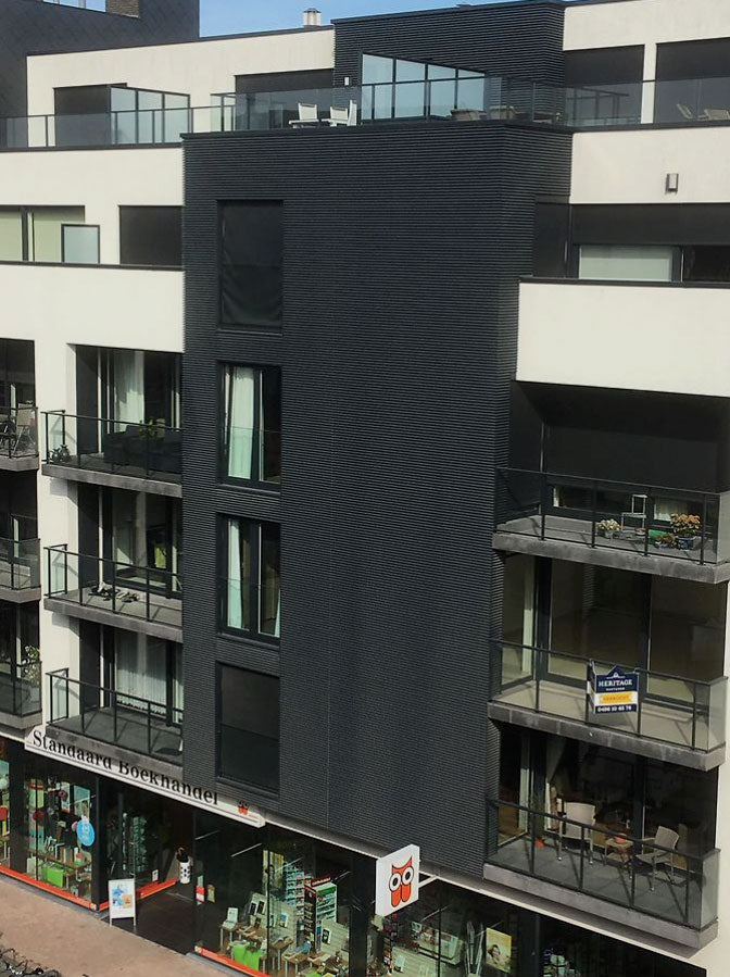 exterior black slat wall panels