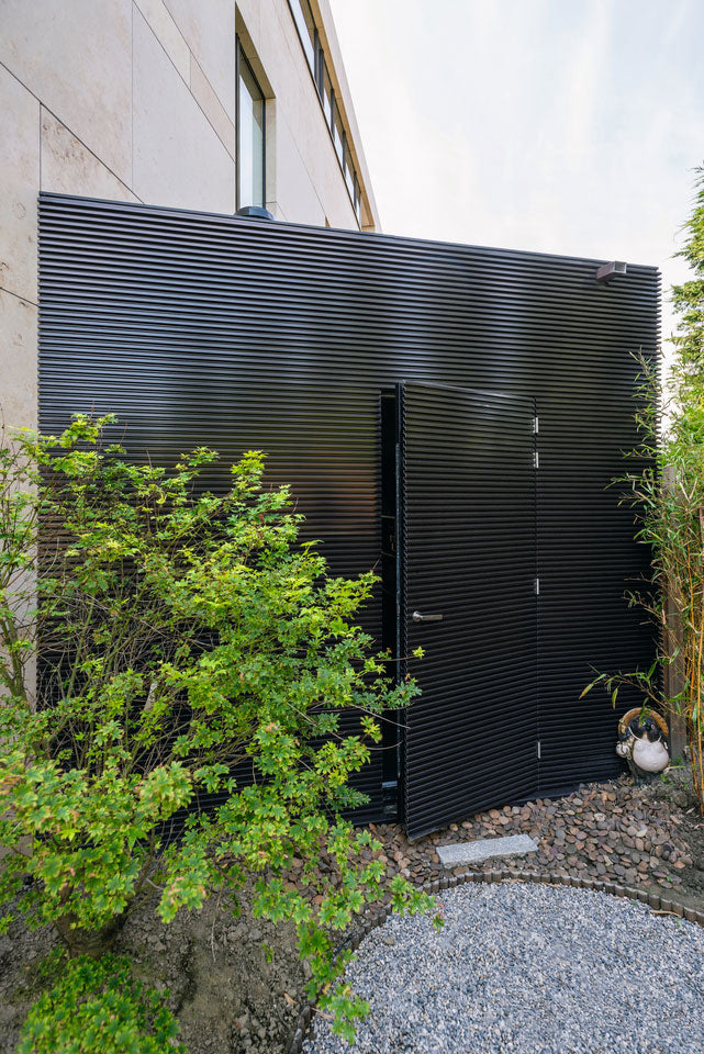 black slat wall panel