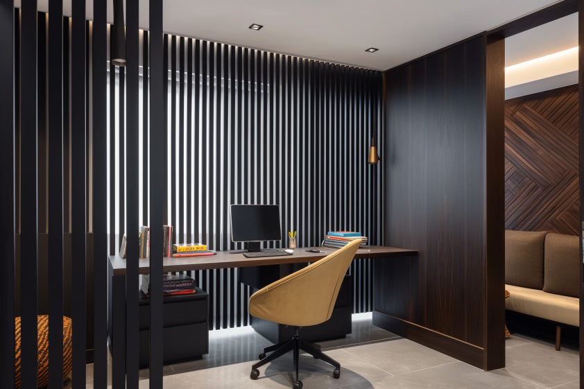 Black Wood Slat Room Dividers, Wall Partition