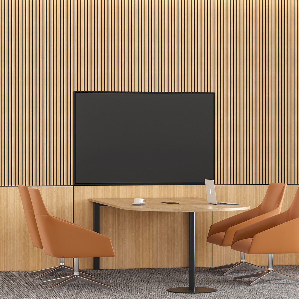 Maple With Black Accents Slat Wood Wall Panels - Broad