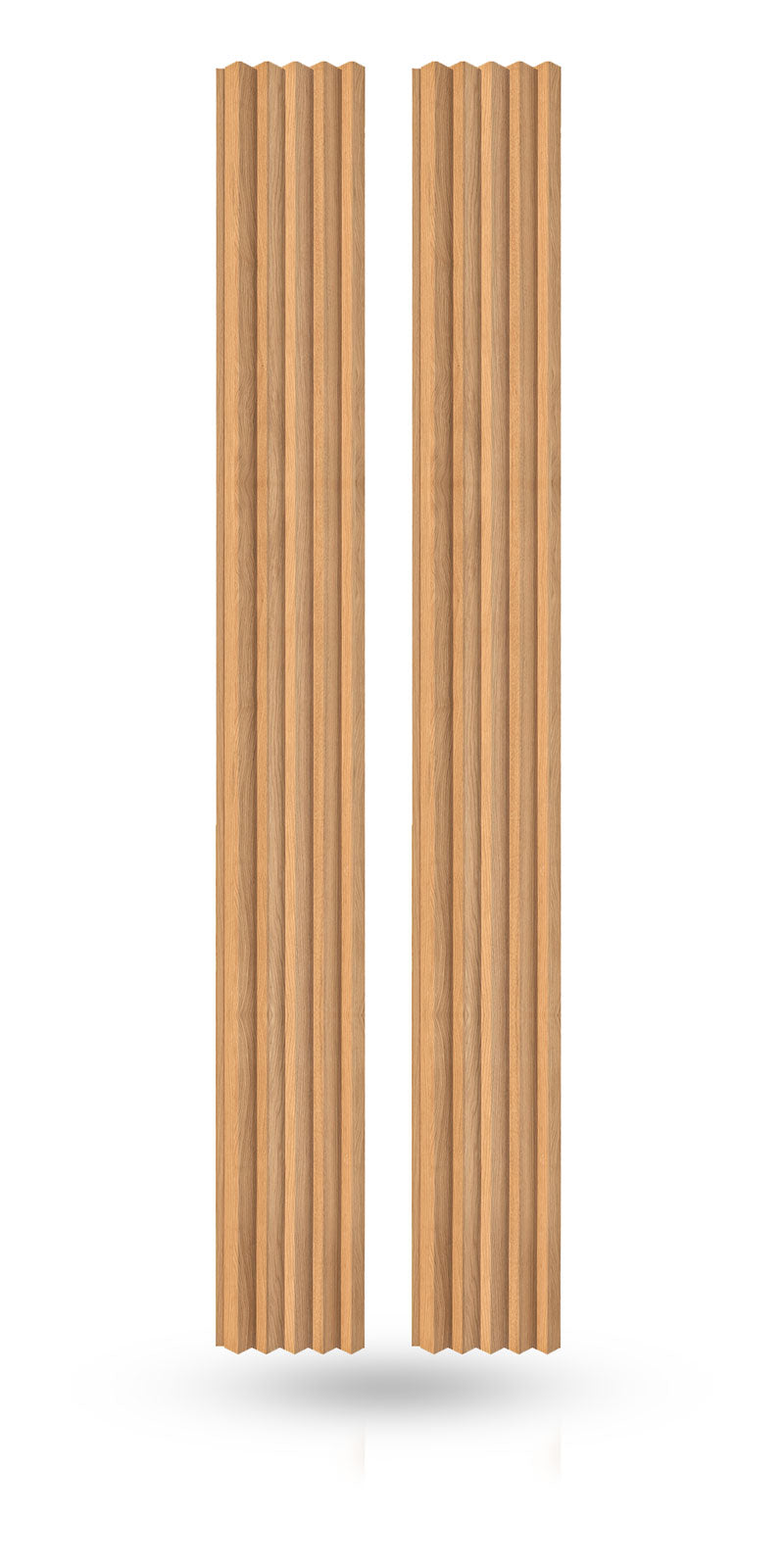 Champagne Oak Slat Wood Wall Panels - Triangular (94.5" Long) x (6" Wide)