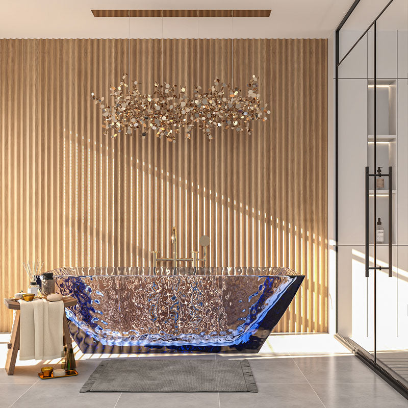 Champagne Oak Slat Wood Wall Panels - Triangular (94.5" Long) x (6" Wide)