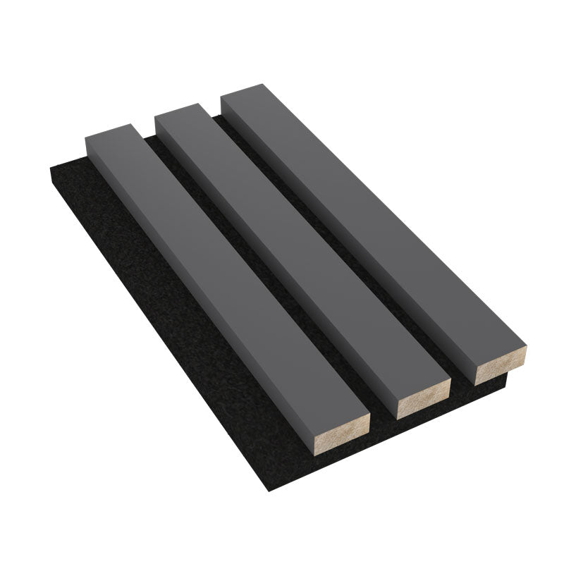 charcoal gray acoustic slat panels