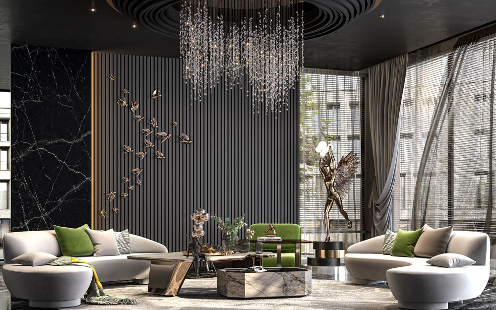 charcoal gray acoustic wall paneling