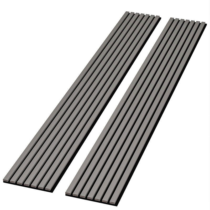 Charcoal gray acoustic slat wall panels