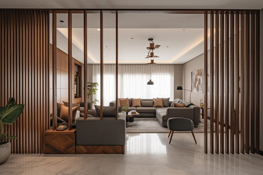Cherry Slat Wood Room Dividers, Wall Partition (WPC)
