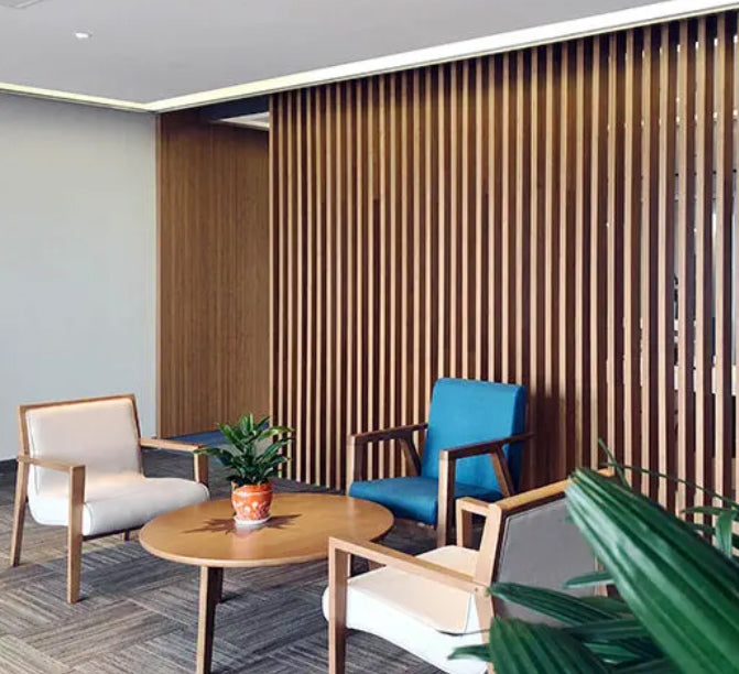 Chestnut Slat Wood Room Dividers, Wall Partition