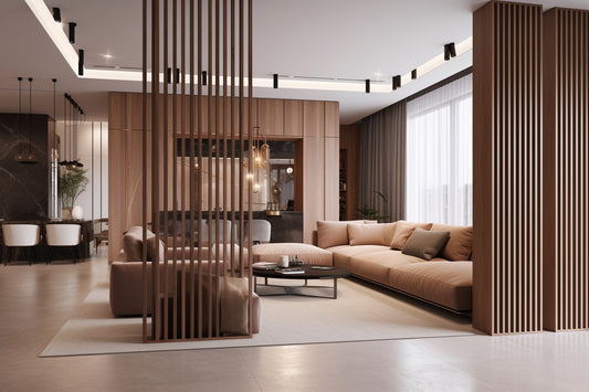 Chestnut Slat Wood Room Dividers, Wall Partition
