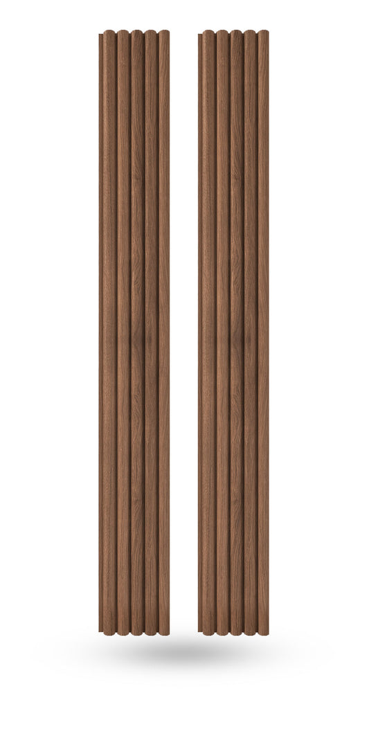 Antique Oak Slat Wood Wall Panels - Rounded (94" x 5")