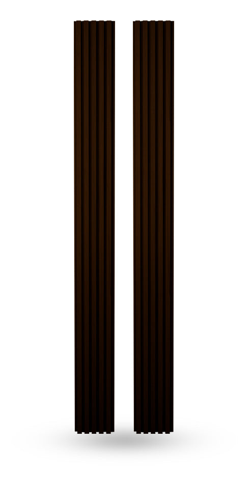Dark Brown Exterior Slat Siding Outdoor Wall Cladding Panels 5 Strip: 1" Wide Slats