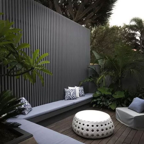 gray slat wood panels