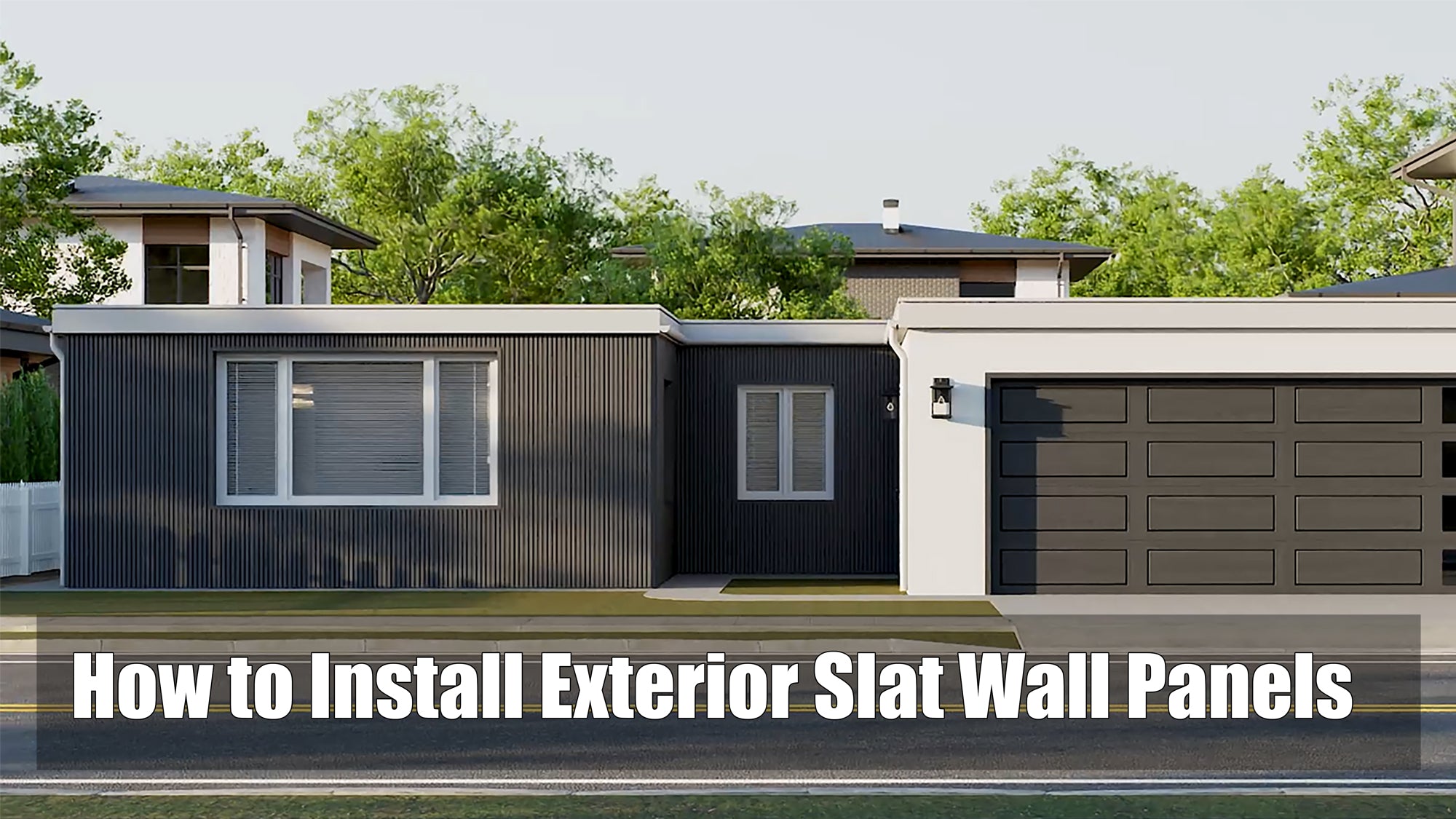 Load video: How to install exterior slat wall paneling for outdoors