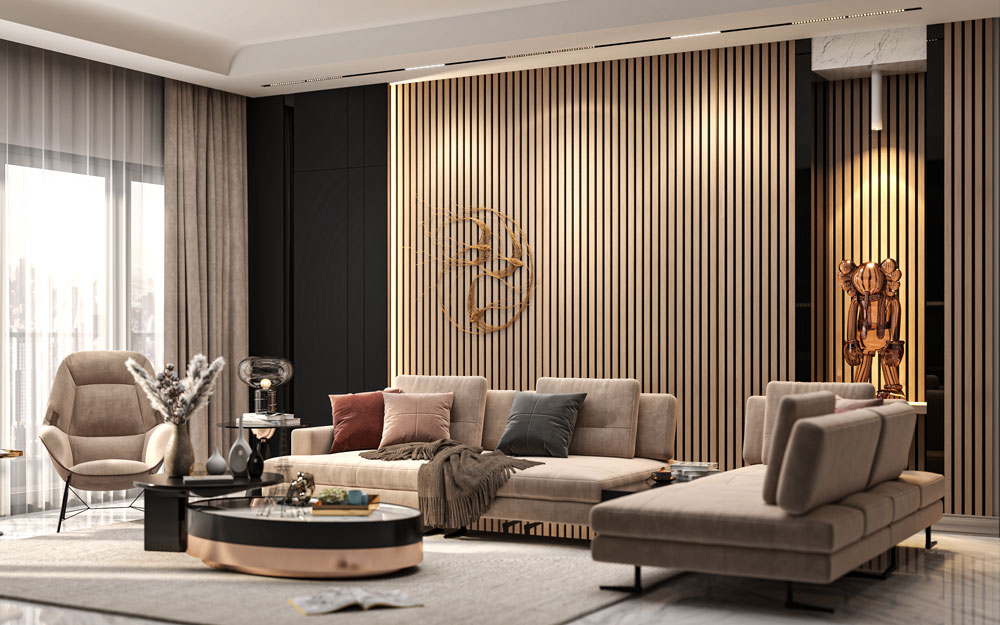 Vanilla Oak Acoustic Slat Wood Paneling for Soundproofing Walls
