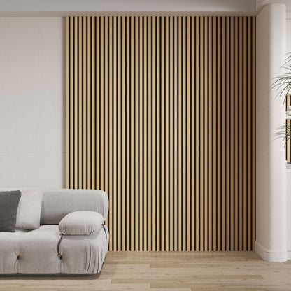 Natural Oak Acoustic Slat Wall Paneling