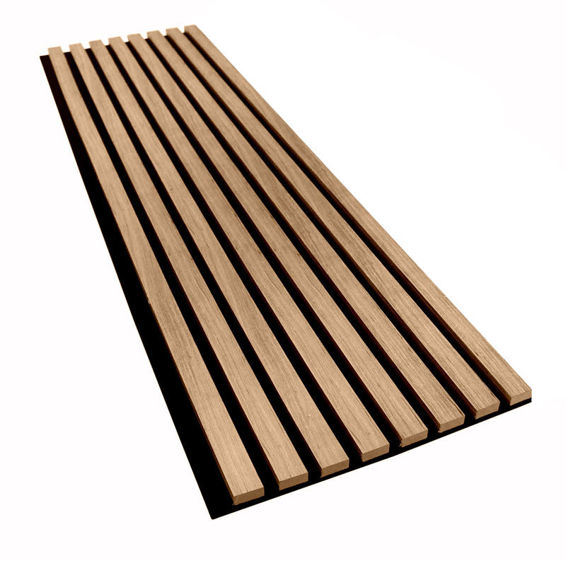 Light Walnut Acoustic Slat Wood Panels for Walls and Ceilings 