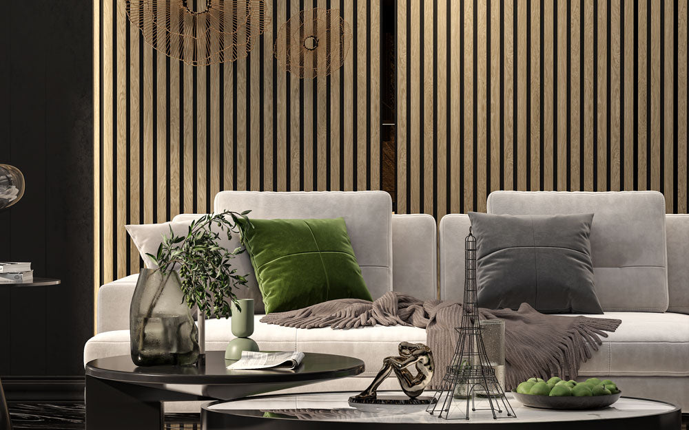 Light Walnut Acoustic Slat Wall Panels