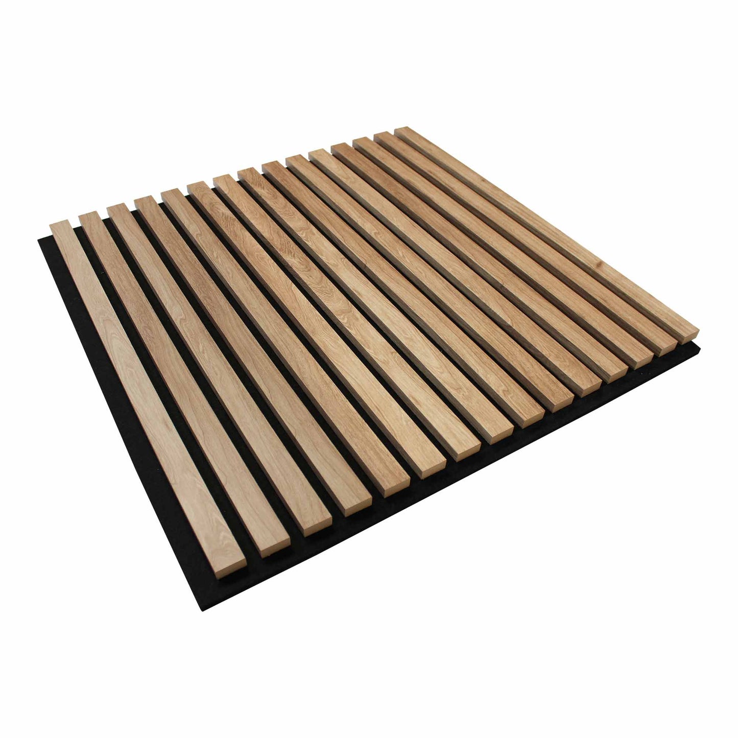 Light Walnut Acoustic Slat Wood Paneling for Soundproofing Walls - Square Tiles (24" x 24")