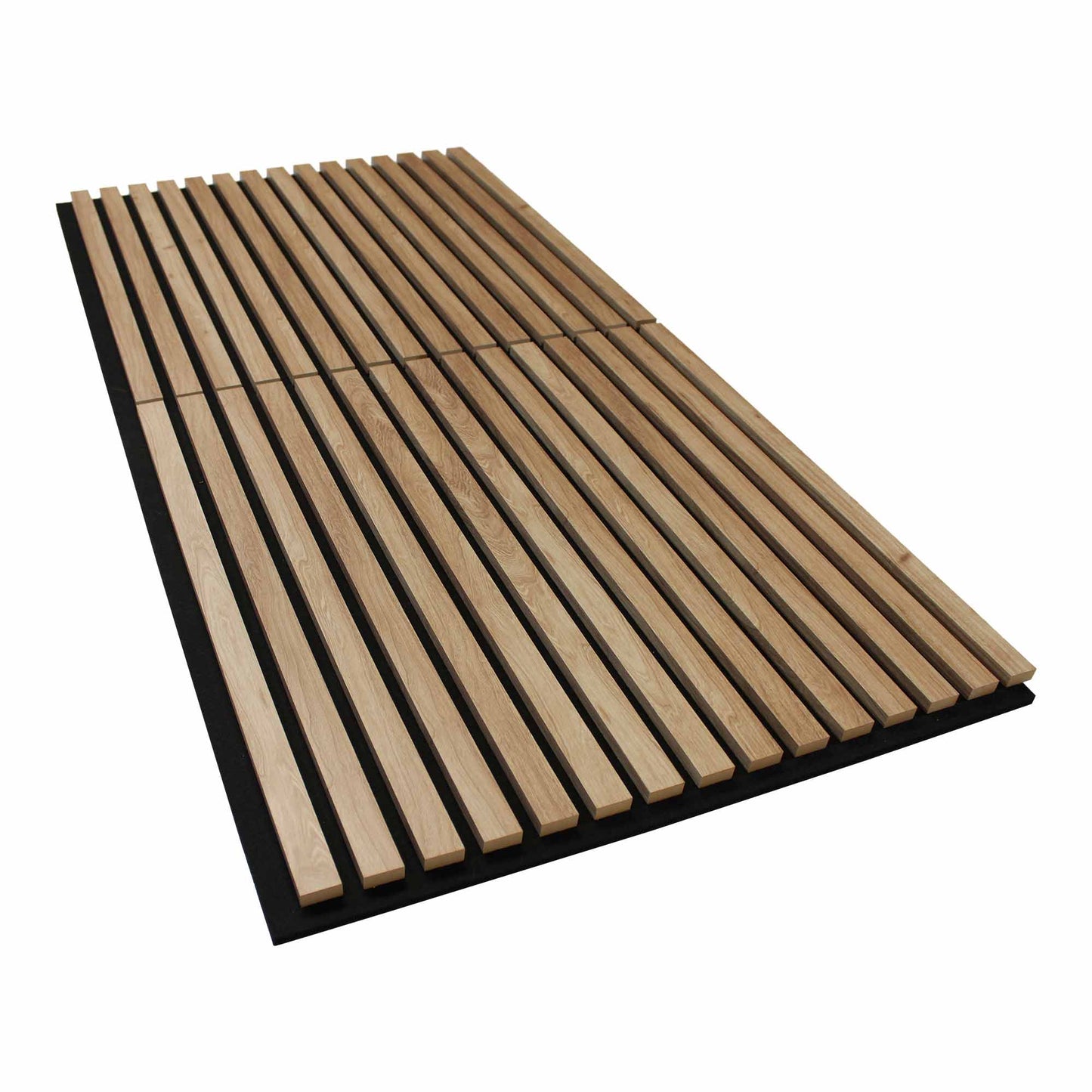 Light Walnut Acoustic Slat Wood Paneling for Soundproofing Walls - Square Tiles (24" x 24")