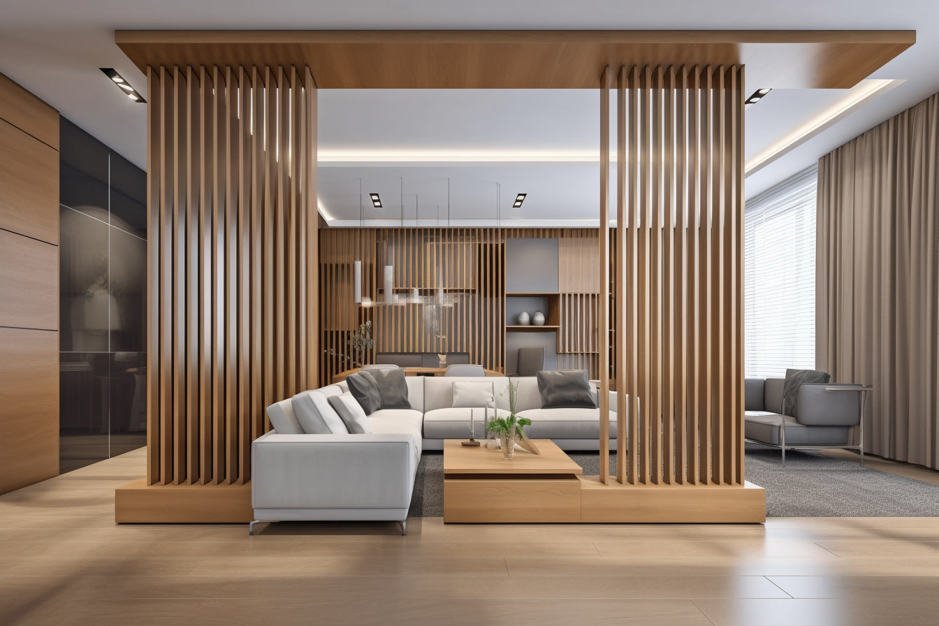 Maple Slat Wood Room Dividers
