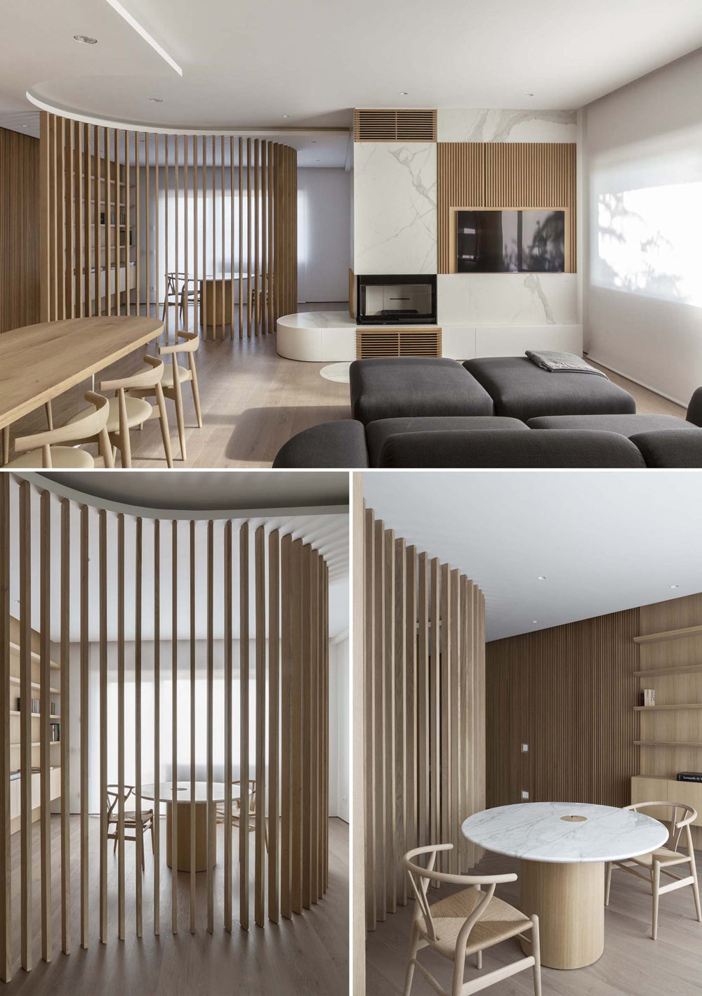 Maple Slat Wood Room Dividers