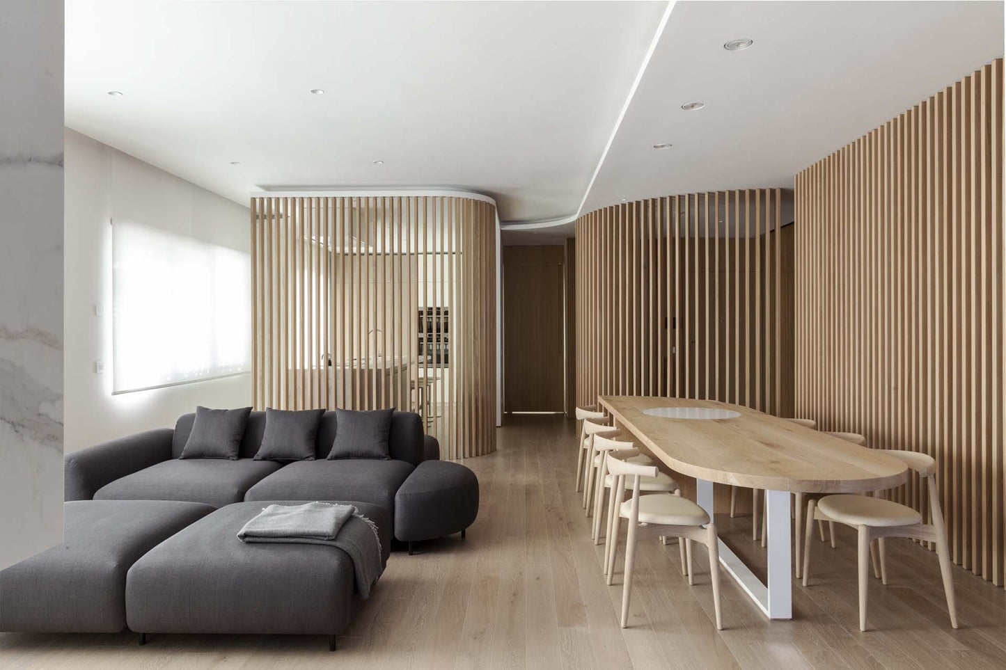 Maple Slat Wood Room Dividers