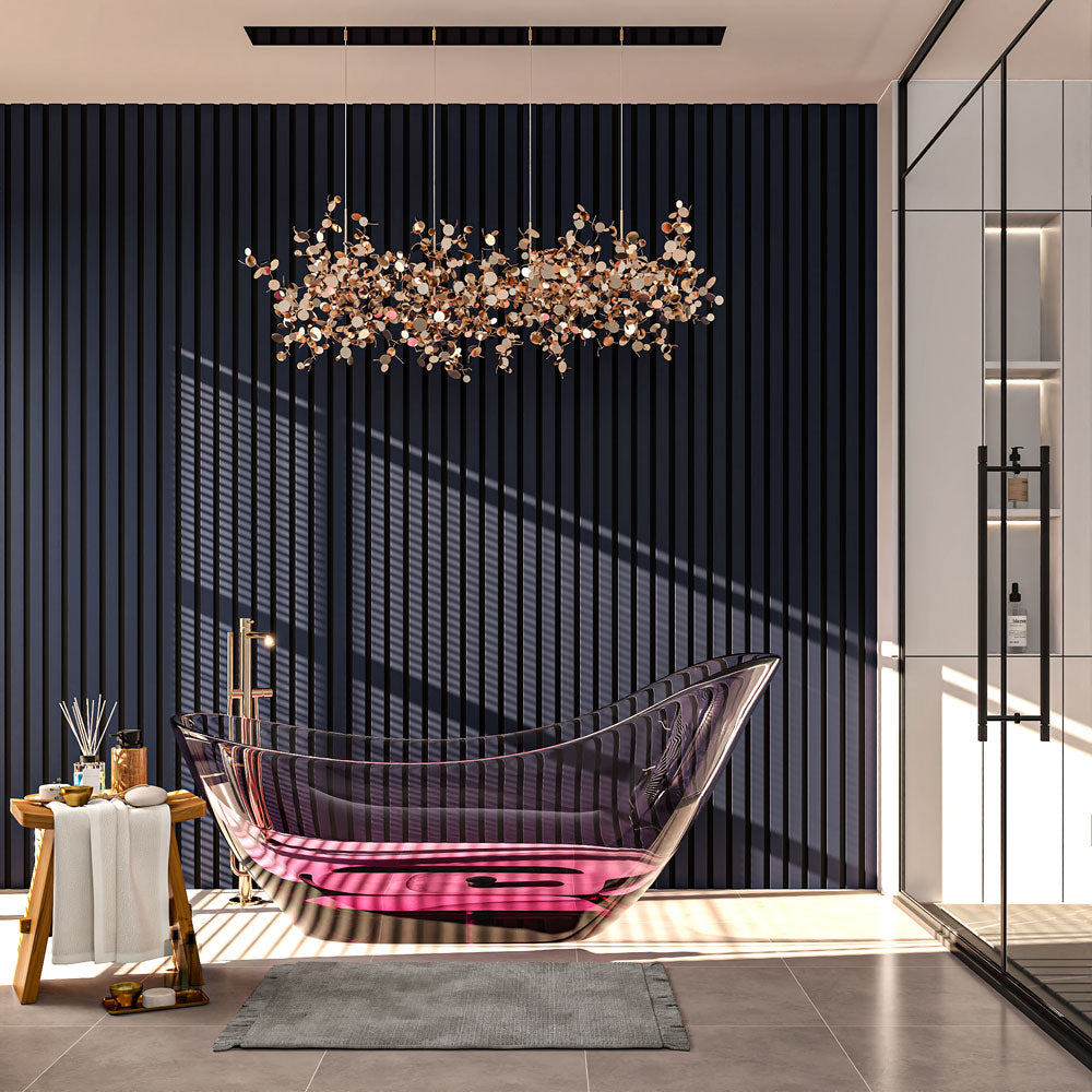 Midnight Blue Acoustic Slat Wood Wall Panels