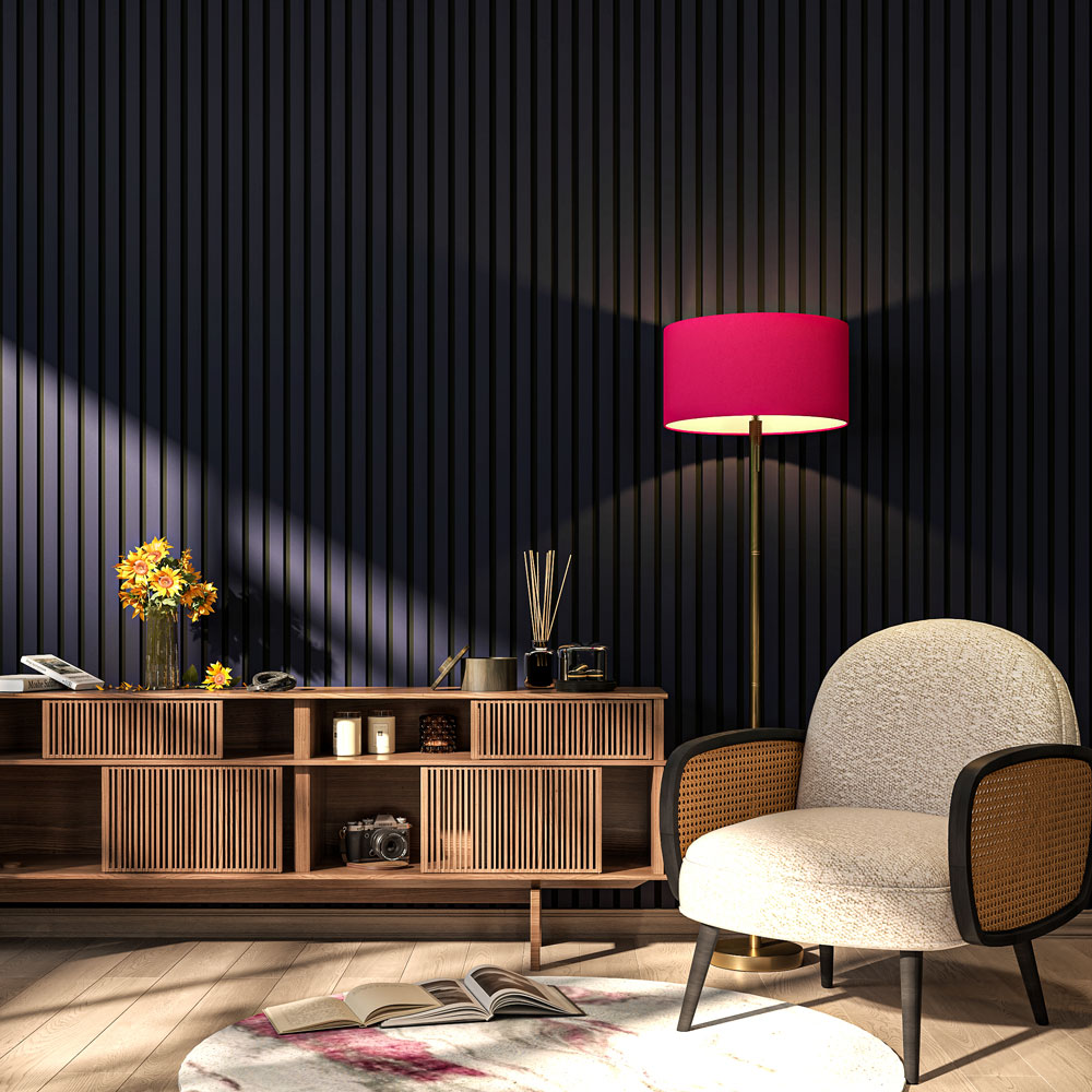 Midnight Blue Acoustic Slat Wood Wall Panels