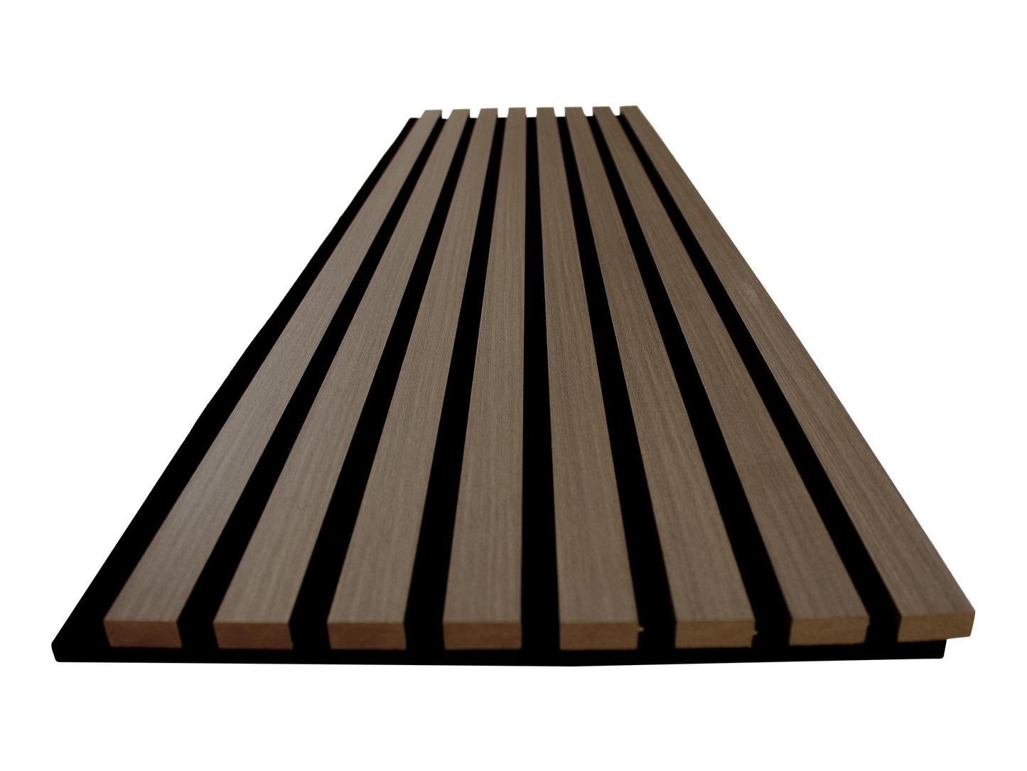 Mocha Brown Slat Wood Paneling for Soundproofing Walls