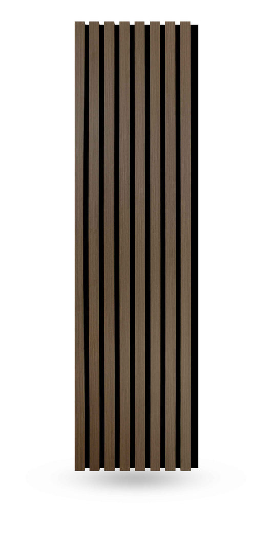 Mocha Brown Slat Wood Paneling for Soundproofing Walls