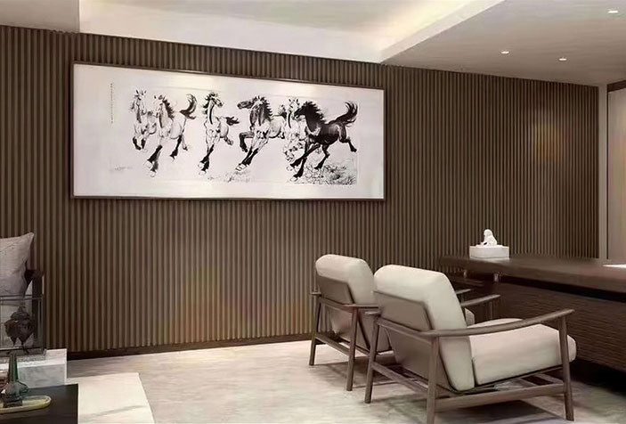 Mocha Brown Wood Slat Panels for Walls - Stout (94" x 5 3/4")