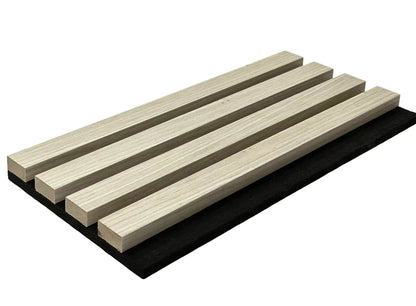  White Ash Acoustic Wall Panels Real Wood Veneer Three-Sided Slats