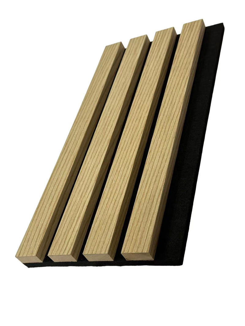 White Oak Acoustic Wall Panels Real Wood Veneer Three-Sided Slats