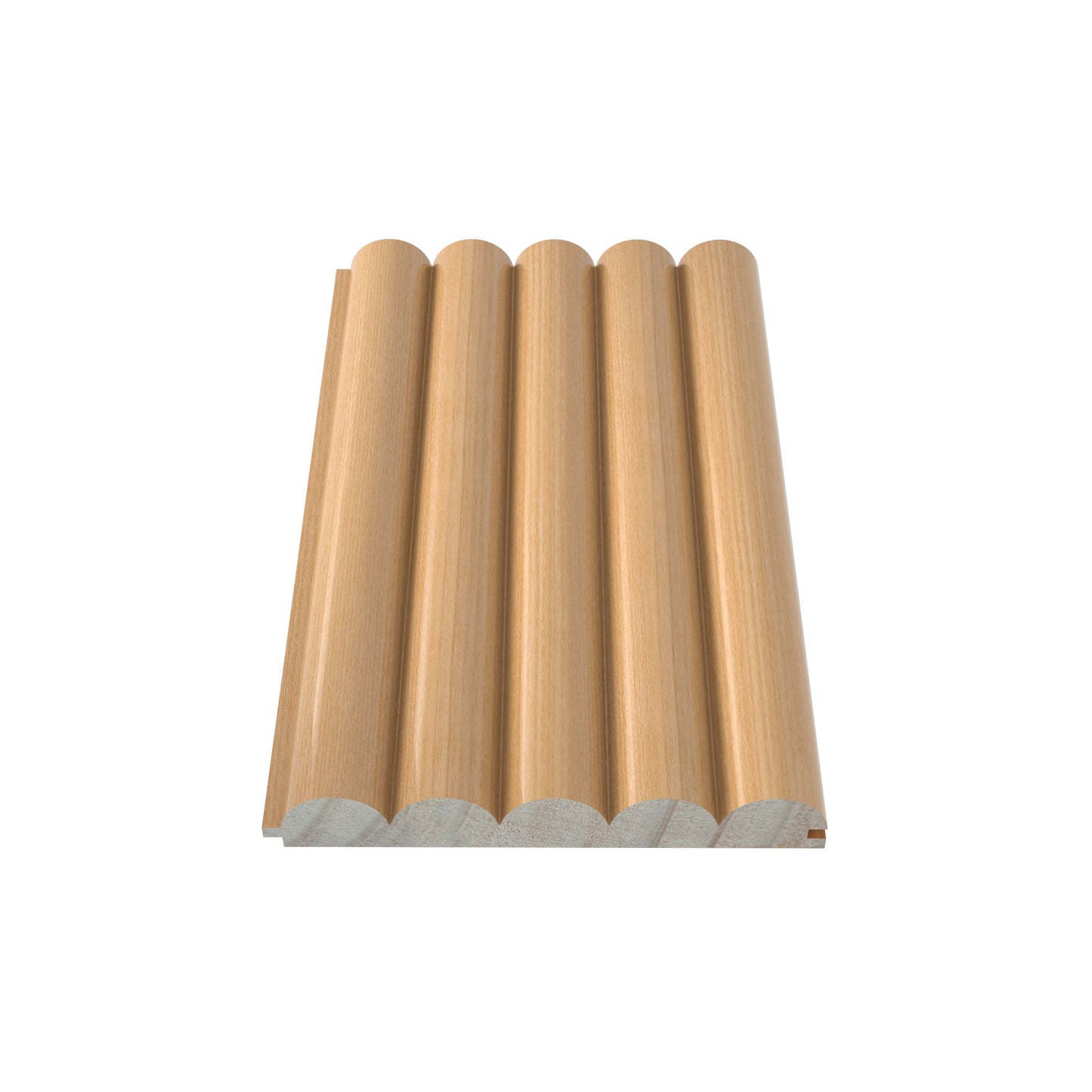Rounded Slat Champagne Oak Wood Wall Panels - (94" x 5")