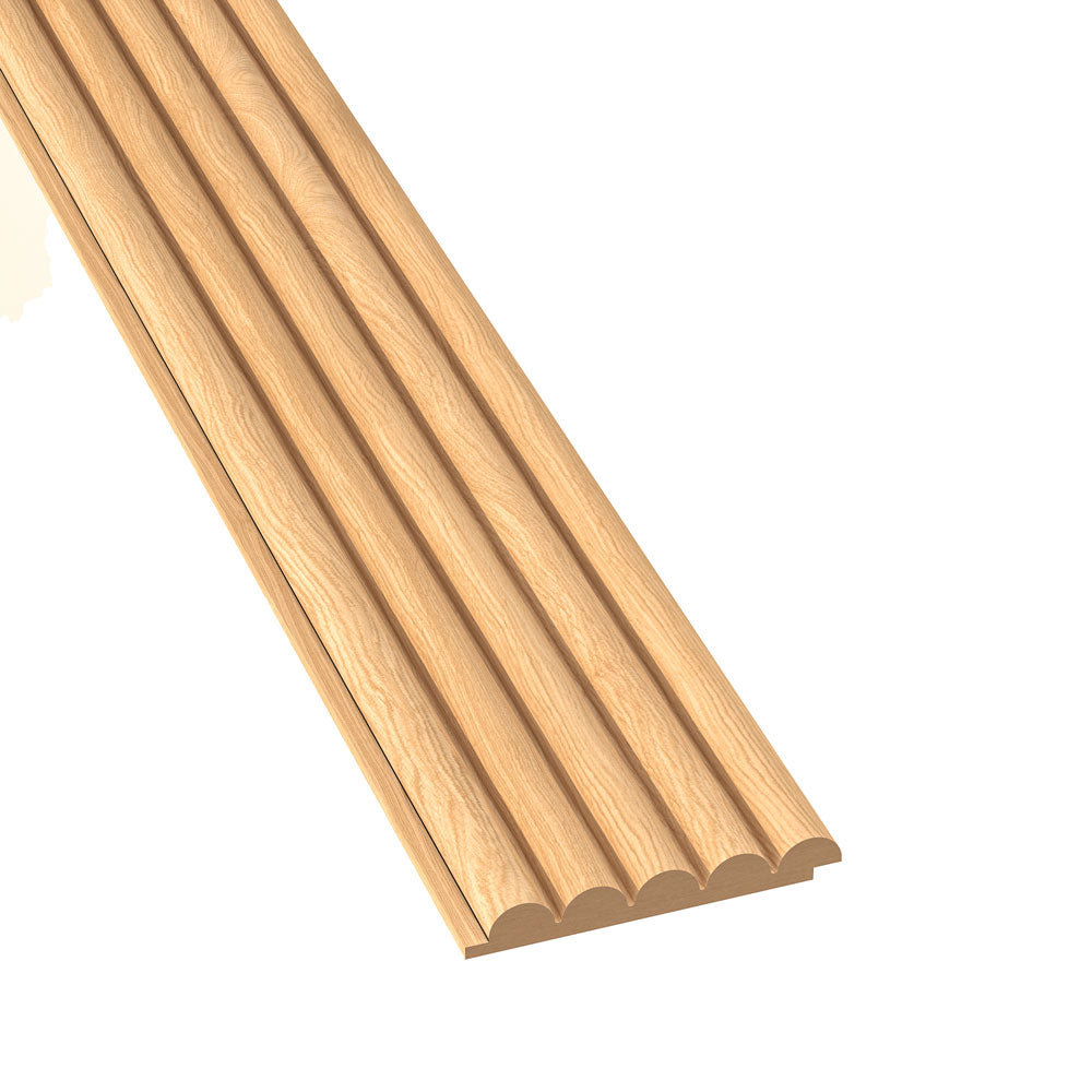 Rounded Slat Champagne Oak Wood Wall Panels - (94" x 5")