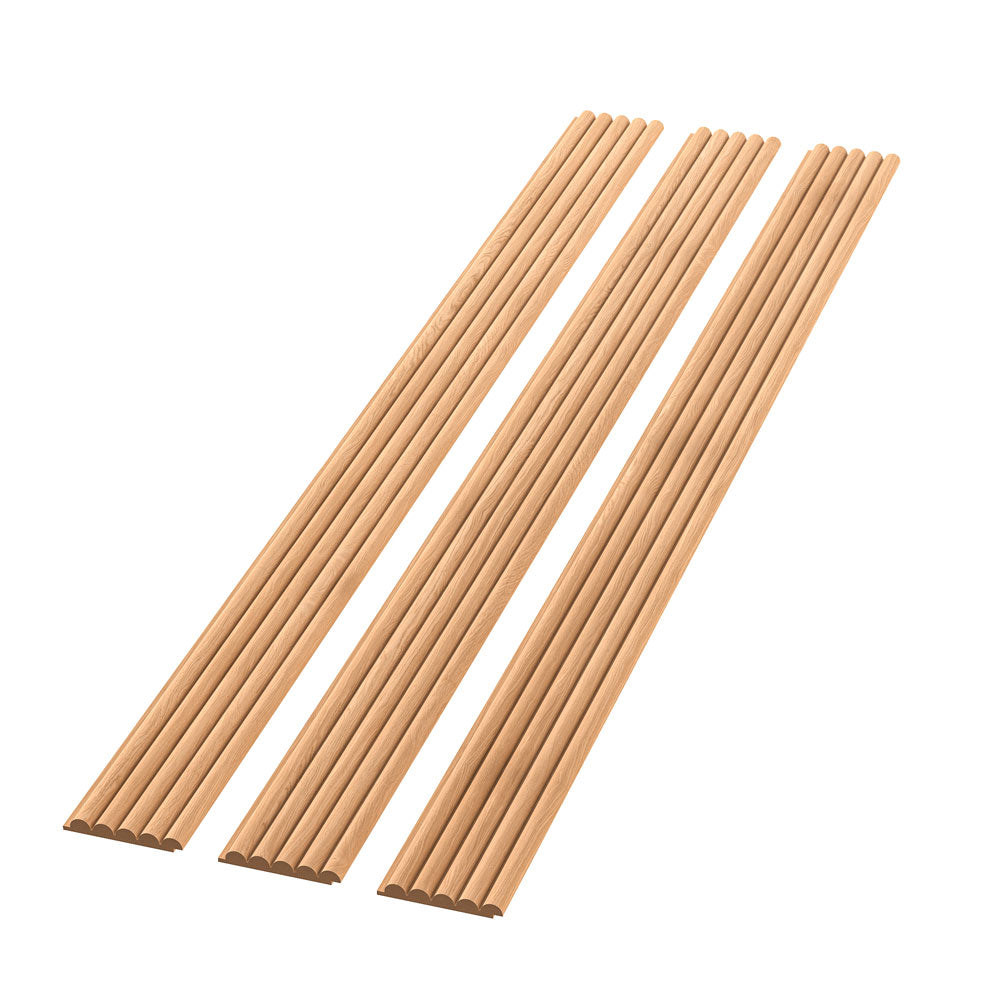 Rounded Slat Champagne Oak Wood Wall Panels - (94" x 5")