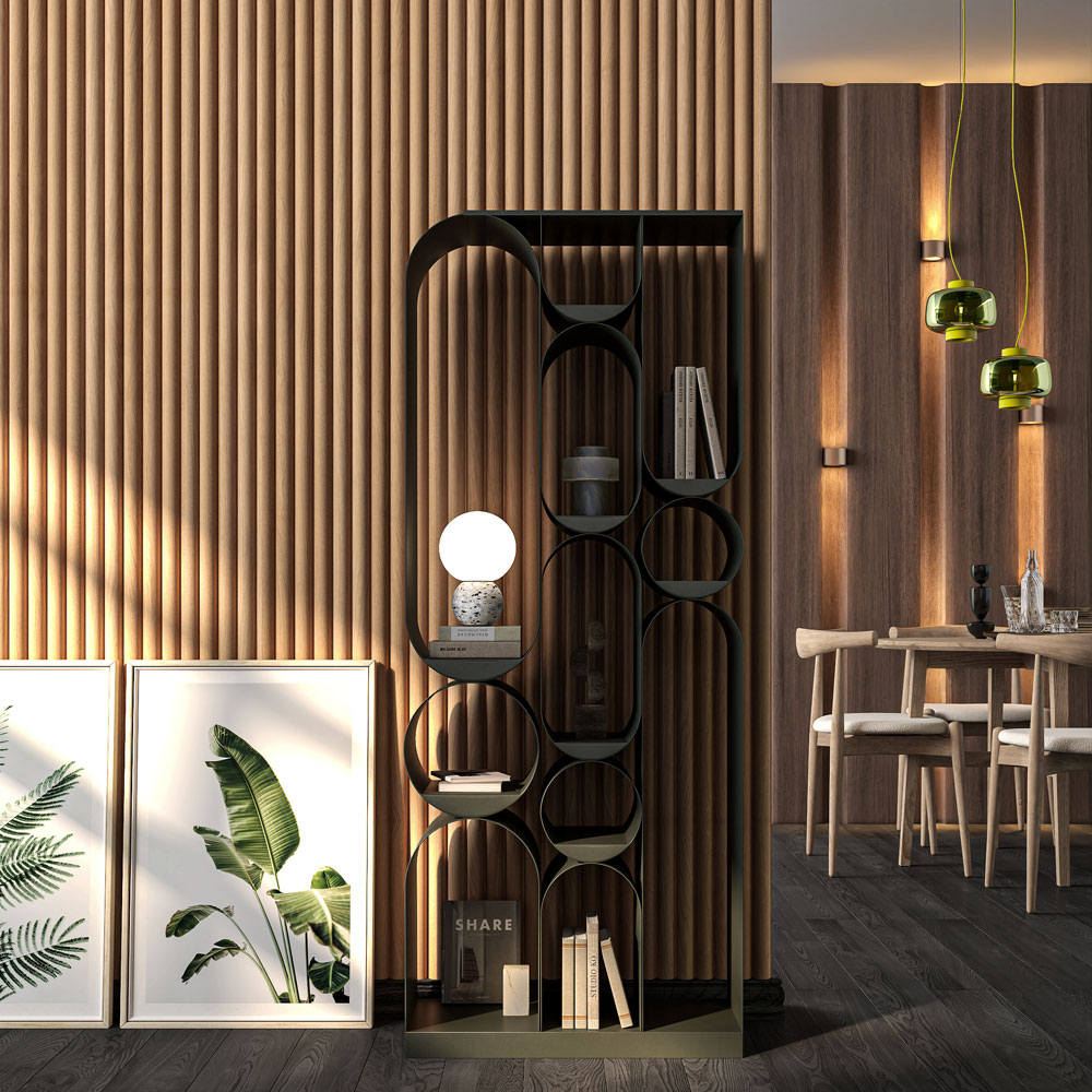 Rounded Slat Champagne Oak Wood Wall Panels - (94" x 5")