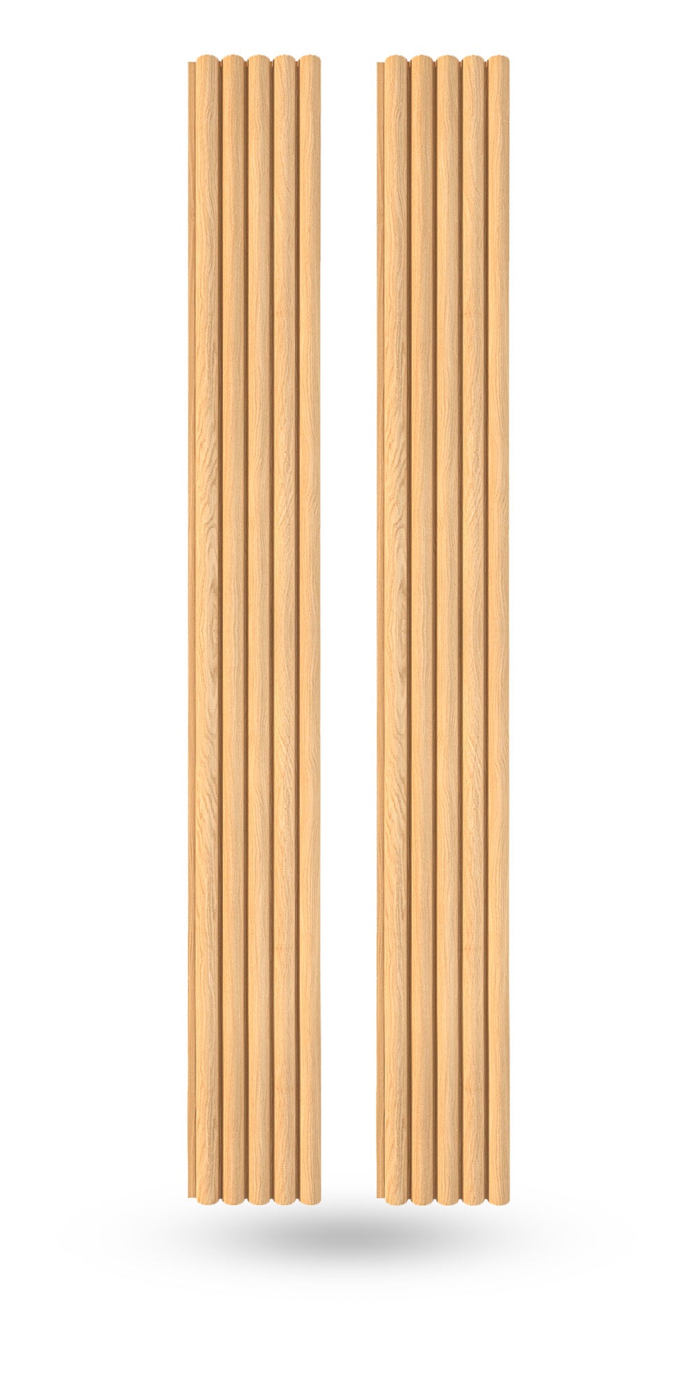 Rounded Slat Champagne Oak Wood Wall Panels - (94" x 5")