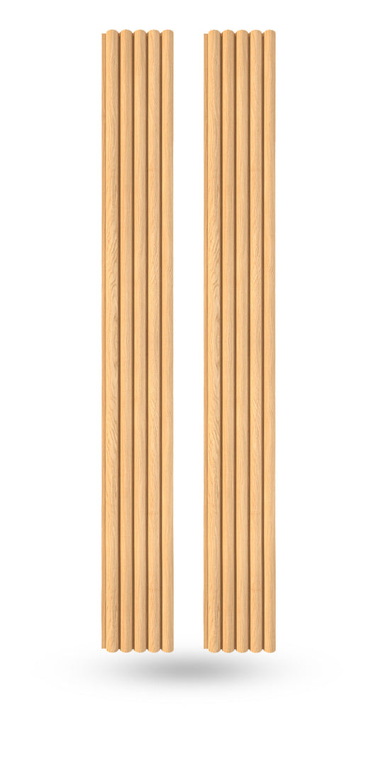 Rounded Slat Champagne Oak Wood Wall Panels - (94" x 5")