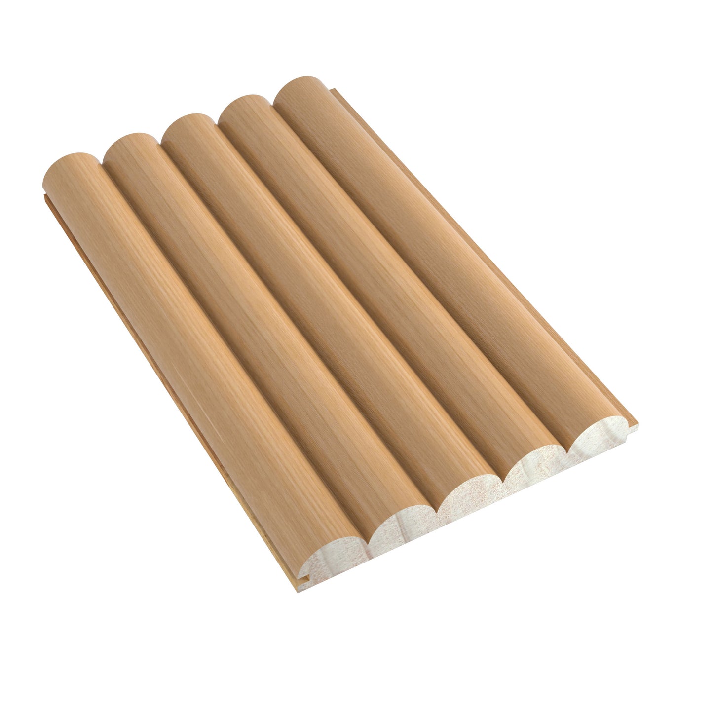 Rounded Slat Champagne Oak Wood Wall Panels - (94" x 5")