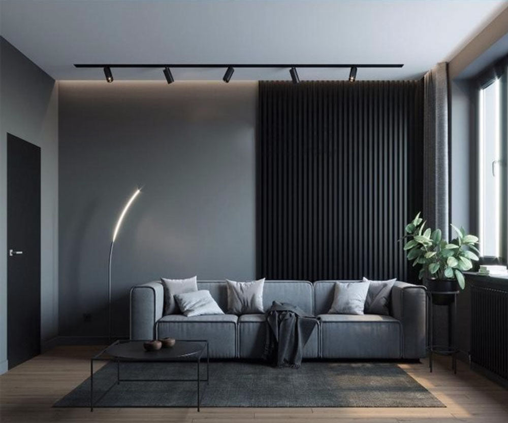 Ultra Black Wood Slat Panels for Walls - Stout (94" Long and 106" Long) x (5 3/4" Width)