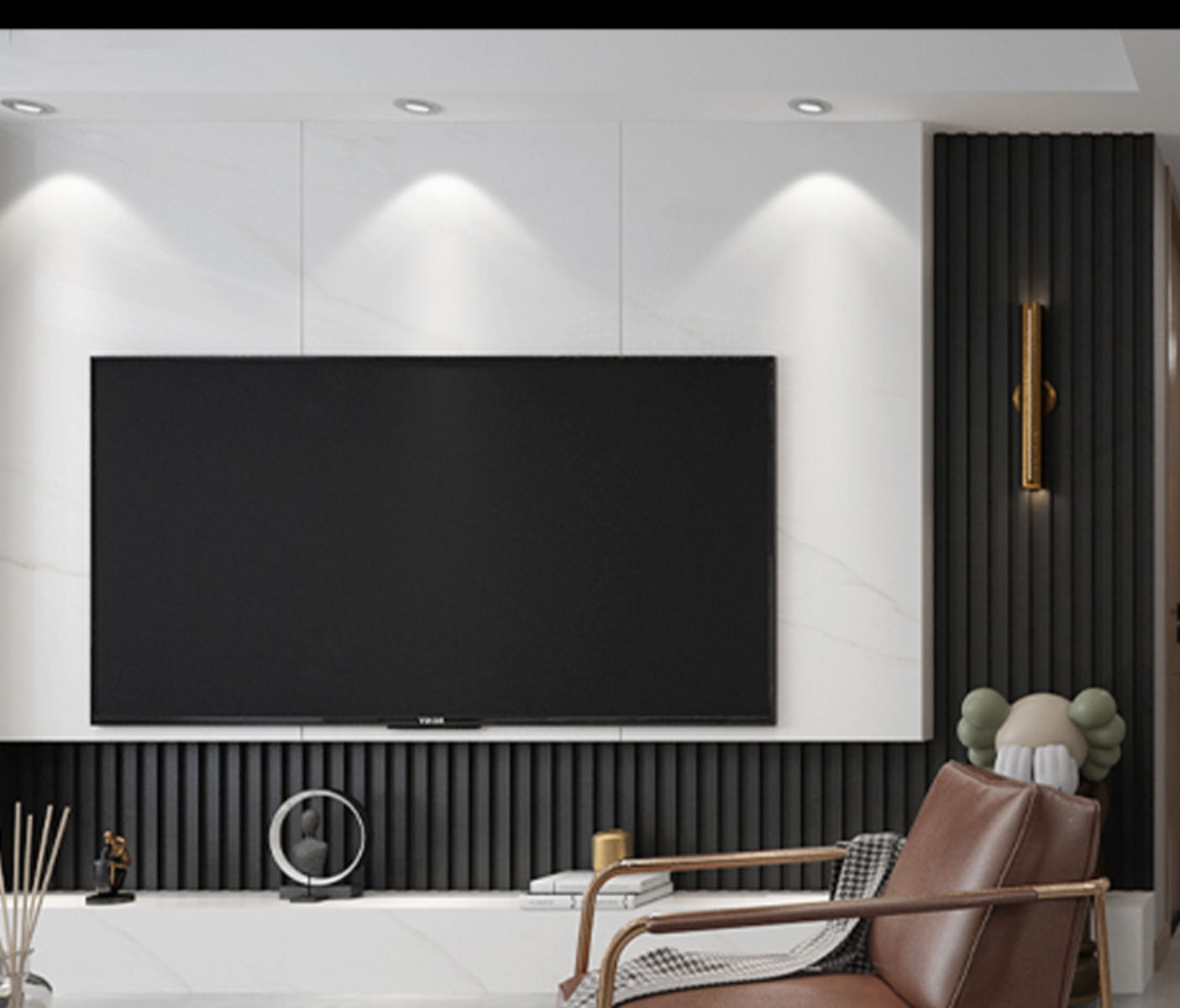 Ultra Black Wood Slat Panels for Walls - Stout (94" Long and 106" Long) x (5 3/4" Width)