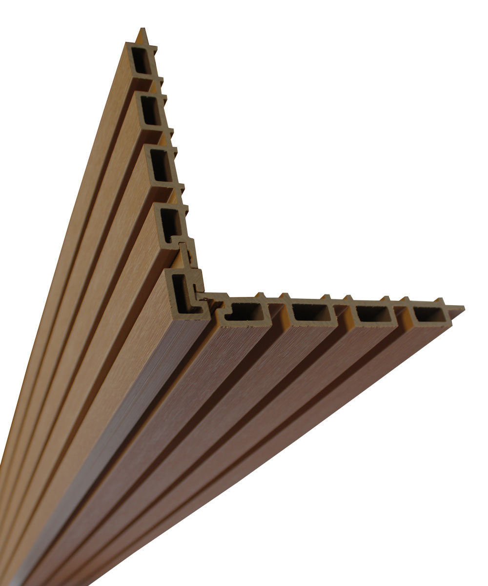 Teak Universal Trim End Cap, Corner Piece Molding For Exterior Wall Panels