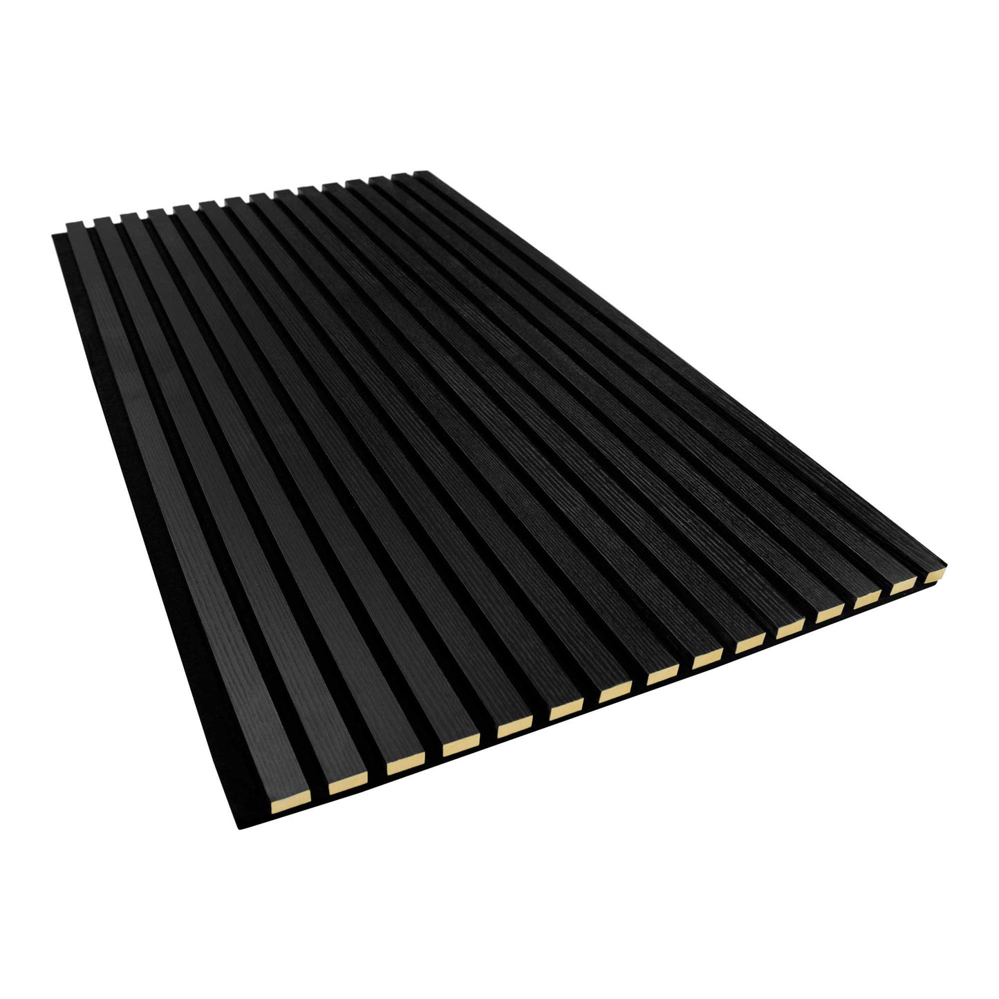 black wood slat panels