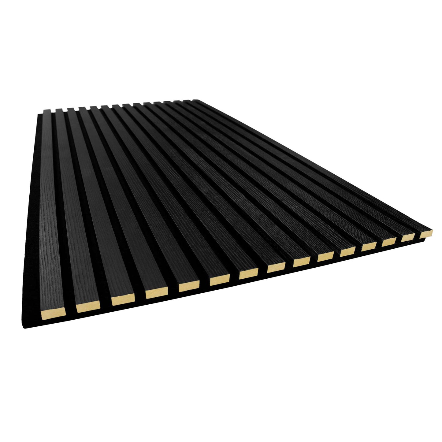 Black Acoustic Slat Wood Paneling